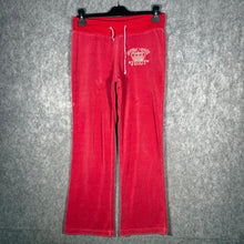 Load image into Gallery viewer, Juicy Couture Red Velour Joggers XL Y2K Vintage Flare Track Pants