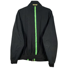 Load image into Gallery viewer, Coogi Black Crest Logo Bomber Jacket Green Stripe Y2K Streetwear (XL)