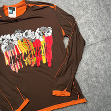 Load image into Gallery viewer, Roberto Cavali Brown Y2K Coquette Grunge Floral Multi Long Sleeved Top, XL