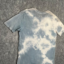 Load image into Gallery viewer, Ring of Fire Light Blue Tie Dye Gothic Cross Chrome Cyber Top, Size Medium
