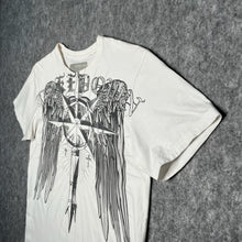 Load image into Gallery viewer, Takedown Gothic Angel Wing Y2K Grunge White Compass Top, Size Medium
