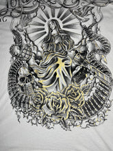 Load image into Gallery viewer, Lojak Religion Y2K Gothic  Virgin Mary Grunge Tattoo Style White Top, Size 2XL
