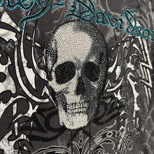 Load image into Gallery viewer, Custom Harley Davidson Diamante Tribal Skull &amp; Blue logo Graphic Top, Size XL
