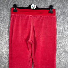 Load image into Gallery viewer, Juicy Couture Red Velour Joggers XL Y2K Vintage Flare Track Pants
