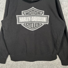 Load image into Gallery viewer, Harley-Davidson Black Zip Hoodie Barb’s Philadelphia Y2K Biker Streetwear
