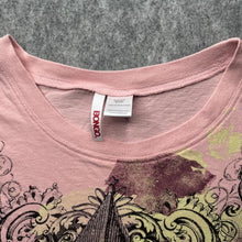 Load image into Gallery viewer, Fleur De Lis Light Pink Y2K Mcbling 2000s Grunge Top, Size Large
