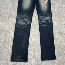 Load image into Gallery viewer, Carnaby Embroidered Dragon Blue Y2K 2000s Jeans, Size Small W28
