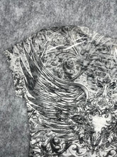 Load image into Gallery viewer, Y2K Fair Oaks Mcbling Grey Rhinestone Heart Gothic Cross, Size Small
