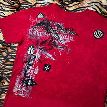 Load image into Gallery viewer, Affliction Red Gothic Skull Y2K 2000s Grunge Top, Size Large
