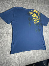 Load image into Gallery viewer, Guess Y2K Blue Gothic Grunge Fleur De Lis Vintage Top, Size XXL
