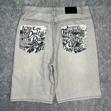 Load image into Gallery viewer, Ecko Unltd Light Blue/Grey Graffiti Hiphop Jorts, Size 3Xl/ W:40
