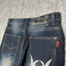 Load image into Gallery viewer, Carnaby Embroidered Dragon Blue Y2K 2000s Jeans, Size Small W28
