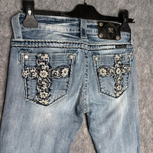 Load image into Gallery viewer, Miss Me Y2K Cross Embroidered Mcbling Skinny Jeans, Waist 26

