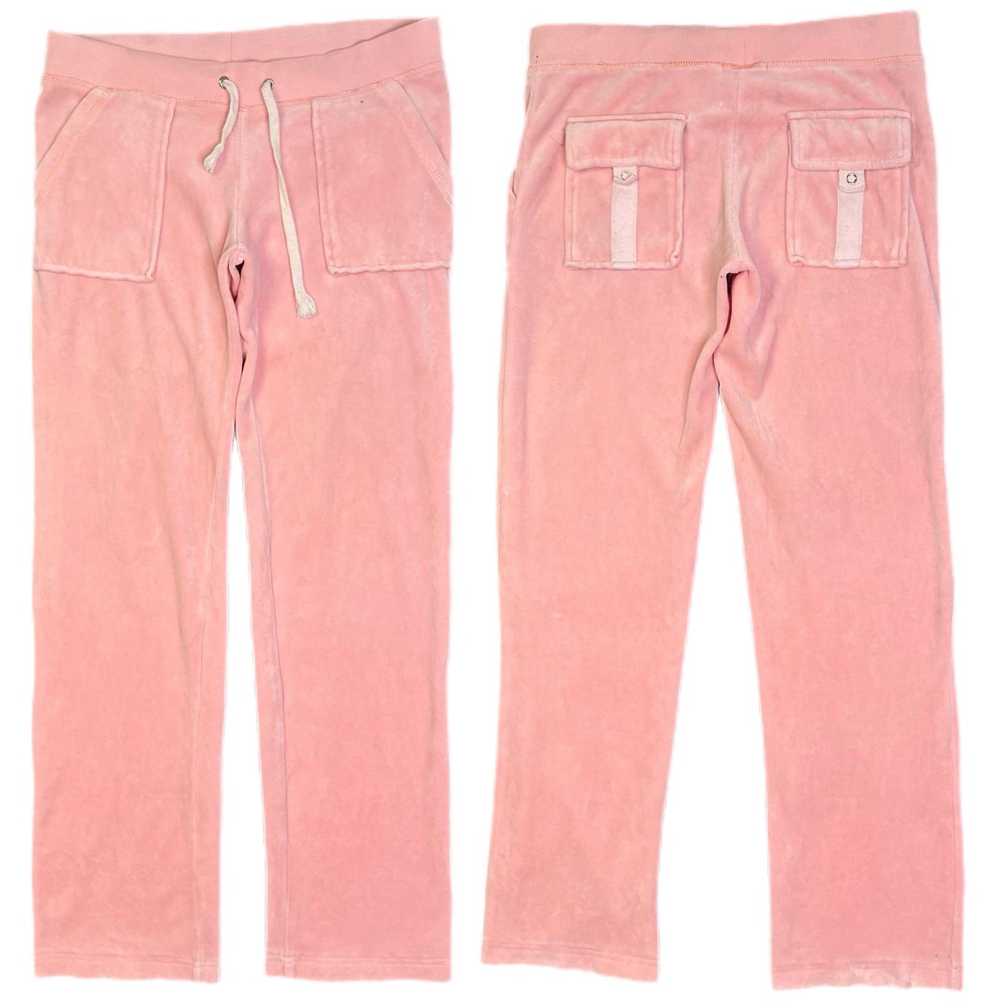 Juicy Couture Light Pink Y2K 2000s Velour Back Pockets Joggers, Size Medium