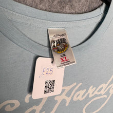 Load image into Gallery viewer, Ed Hardy Light Blue Dragon Y2K Tattoo Style Top, Size XL
