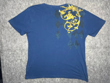 Load image into Gallery viewer, Guess Y2K Blue Gothic Grunge Fleur De Lis Vintage Top, Size XXL
