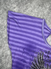 Load image into Gallery viewer, Papaya Grunge Angel Wing Heart Purple Stripe Y2K Top, Size XL
