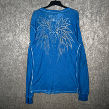 Load image into Gallery viewer, Affliction Blue Winged Cross Long Sleeve T-Shirt Y2K Gothic Streetwear
