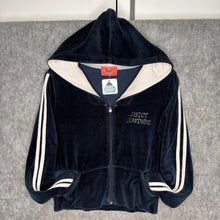 Load image into Gallery viewer, Juicy Couture Navy Stripe Rhinestone 91 Y2K Mcbling Hoodie, Size L
