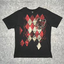 Load image into Gallery viewer, No Boundaries Check Argyle Pheonix Black Red Gothic Grunge Top, Size Large
