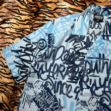 Load image into Gallery viewer, Southpole Y2K Graffiti Hiphop Blue Streetwear 2000s Button Shirt, Size M
