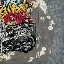 Load image into Gallery viewer, Shiroi Neko Y2K Tattoo Graffiti 2000s Brown Multi Long Sleeved Top, Size XL
