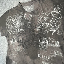 Load image into Gallery viewer, Third Rail Fleur De Lis Goth Tribal Y2K Grunge Grey Brown Vintage Top, Size 2XL
