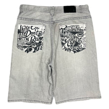 Load image into Gallery viewer, Ecko Unltd Light Blue/Grey Graffiti Hiphop Jorts, Size 3Xl/ W:40
