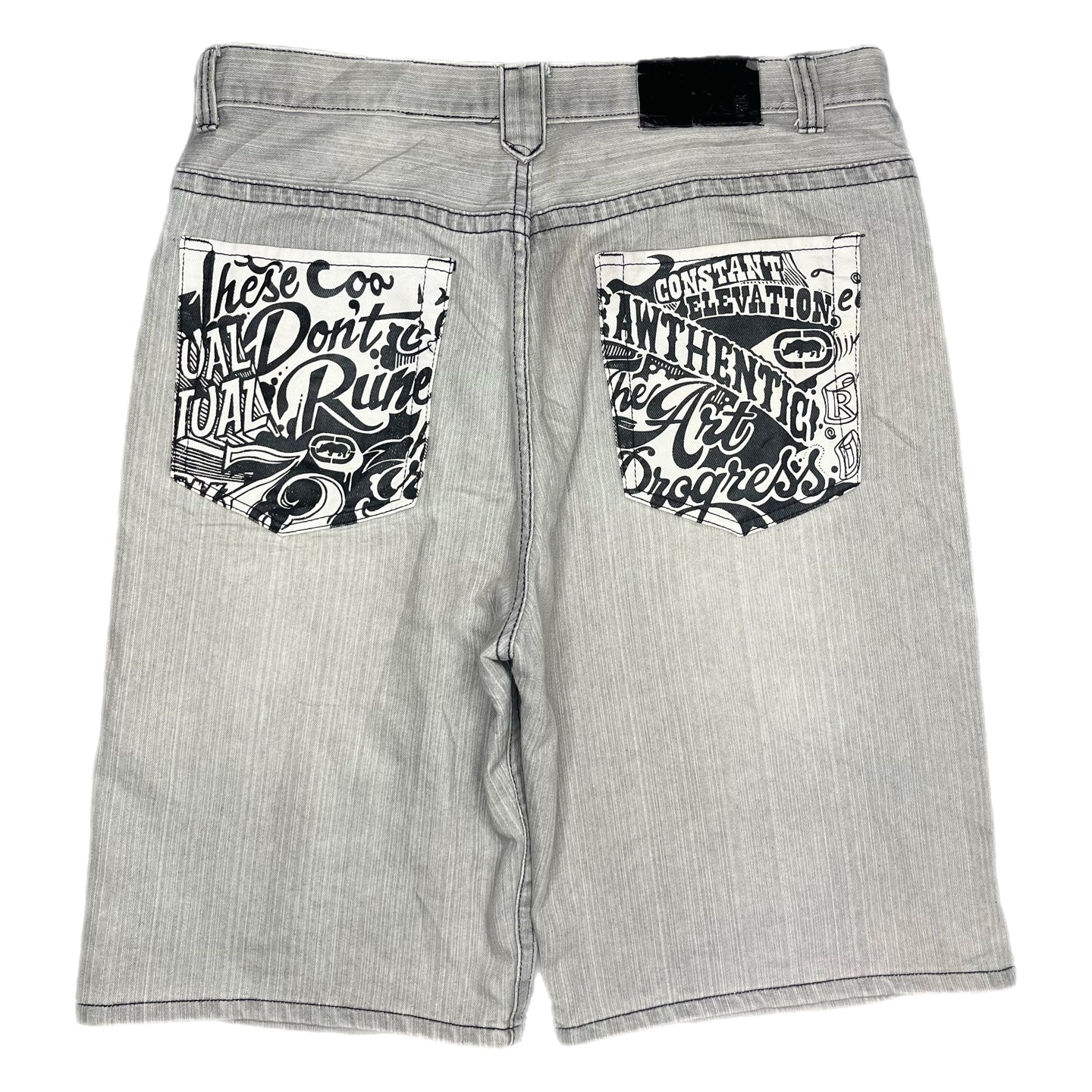 Ecko Unltd Light Blue/Grey Graffiti Hiphop Jorts, Size 3Xl/ W:40