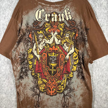 Load image into Gallery viewer, Crank Y2K Gothic Ed Hardy Affliction Style Brown Graphic Baggy Top Size  XXL
