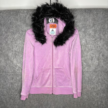 Load image into Gallery viewer, Juicy Couture Lilac Y2K Faux Fur Hood Mcbling 2000s Hoodie, Size S
