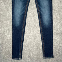 Load image into Gallery viewer, Rock Revival Red Stitch Skinny Dark Blue Y2K Mcbling 2000s Jeans, Waist 26
