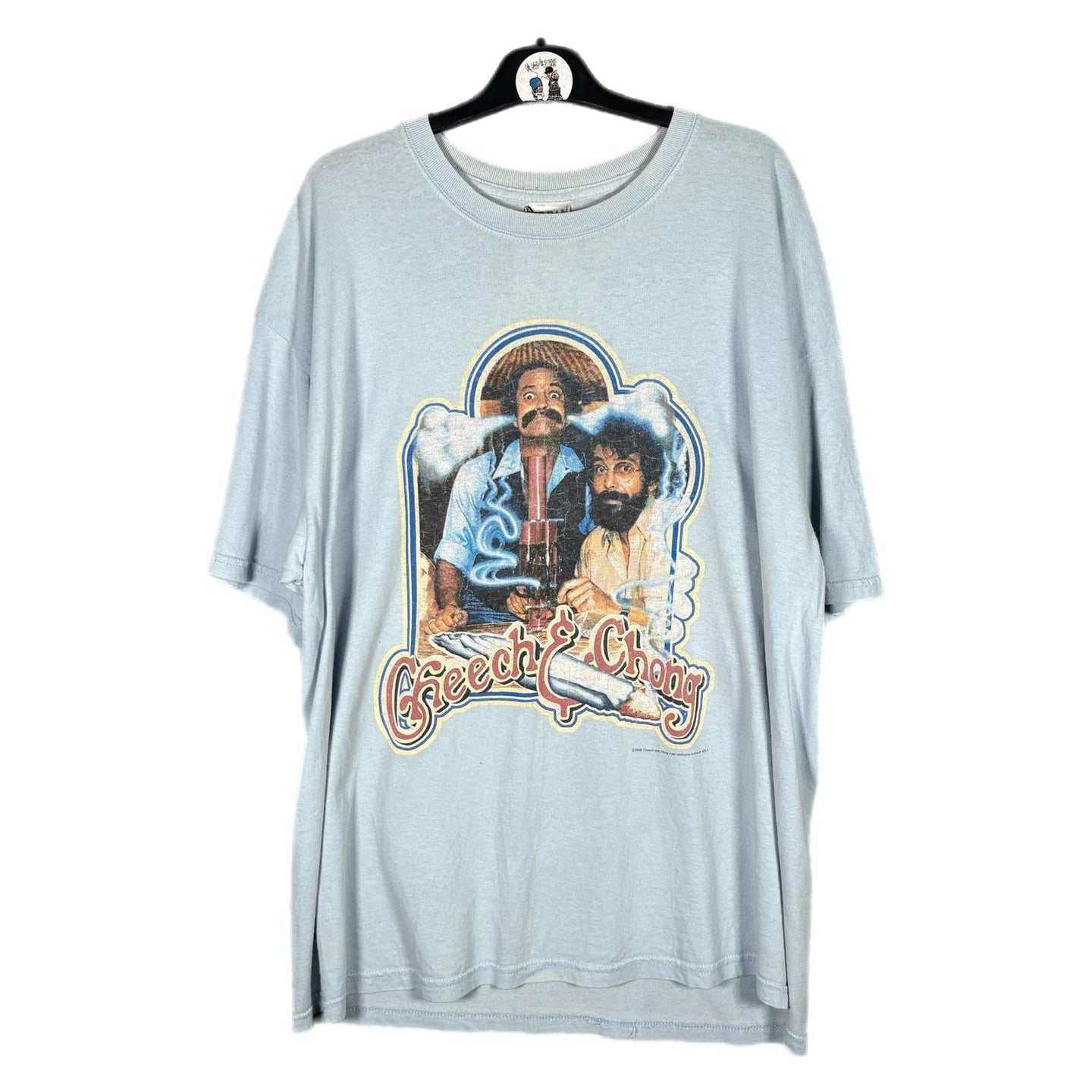2006 Cheech & Chong Graphic Tee Light Blue XL Vintage Stoner Movie T-Shirt