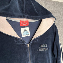 Load image into Gallery viewer, Juicy Couture Navy Stripe Rhinestone 91 Y2K Mcbling Hoodie, Size L
