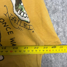 Load image into Gallery viewer, Ed Hardy Gothic Skull Y2K Yellow 2000s Top, Size XL
