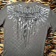 Load image into Gallery viewer, MMA Elite Grey Gothic Cross Skull Grunge 2000s Top, Size Medium
