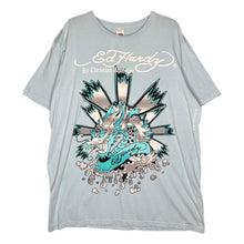 Load image into Gallery viewer, Ed Hardy Light Blue Dragon Y2K Tattoo Style Top, Size XL
