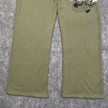 Load image into Gallery viewer, Ed Hardy Khaki Tattoo Y2K Flared Joggers, Size XL
