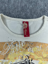 Load image into Gallery viewer, Y2K Apple Bottoms Mcbling White Bronze Vintage 2000s Top, Size Small
