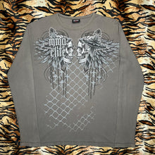 Load image into Gallery viewer, MMA Elite Brown Skull Gothic Grunge Long Sleeved Angel Wing Cyber Top, Size L
