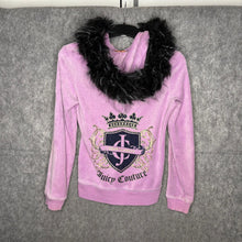 Load image into Gallery viewer, Juicy Couture Lilac Y2K Faux Fur Hood Mcbling 2000s Hoodie, Size S
