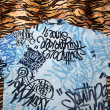 Load image into Gallery viewer, Southpole Y2K Graffiti Hiphop Blue Streetwear 2000s Button Shirt, Size M
