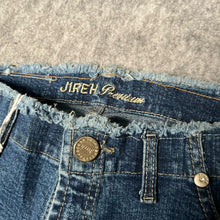 Load image into Gallery viewer, Jireh Premium 2000s Frayed Waist Embroidered Pocket Distressed Leg Jeans
