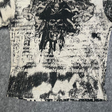 Load image into Gallery viewer, Affliction Cyber Gothic Skull Y2K Pirate Grunge Off White Black Top, Size L-XXL
