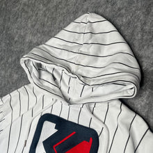 Load image into Gallery viewer, Karl Kani White Hiphop Y2K Stripe Vintage Hoodie, Size Medium
