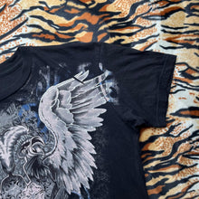 Load image into Gallery viewer, Humblic Eagle Wing Fleur De Lis Black Tribal Grunge Gothic Top, Size Medium
