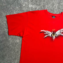 Load image into Gallery viewer, Urban Pirate Red Y2K Urban Angel Wings &amp; Halo Graphic Top, Size XL
