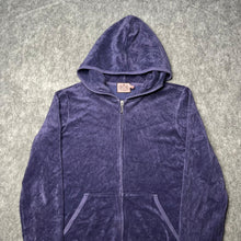 Load image into Gallery viewer, Juicy Couture Navy Velour Y2K Mcbling 2000s Hoodie, Size Large
