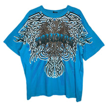 Load image into Gallery viewer, Triumph Blue Cyber Tribal Y2K Grunge Gothic Top, Size 2XL
