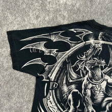 Load image into Gallery viewer, Liquid Blue 2001 Rare &#39;Dragon Catcher&#39; Black White Gothic Top, Size XL
